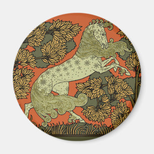 Verneuil Art Nouveau Pferd: Vintage-Reitkunst Magnet