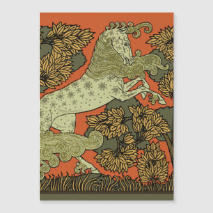 Verneuil Art Nouveau Pferd: Vintage-Reitkunst Magnetkarte