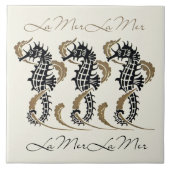 Verneuil Art Nouveau Seepferd Art Tile Trivet Fliese (Vorderseite)