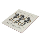 Verneuil Art Nouveau Seepferd Art Tile Trivet Fliese (Seite)