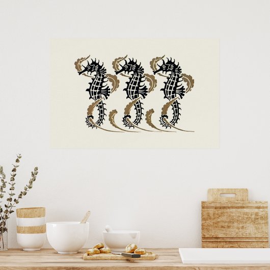 Verneuil Art Nouveau Seepferd Poster drucken (Küche)