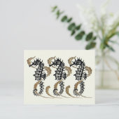 Verneuil Art Nouveau Seepferd Postkarten (Stehend Vorderseite)