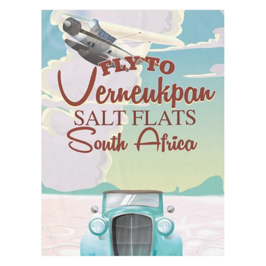 Verneukpan Salt Flats Südafrika Reiseplakat Tischdecke (Vorderseite)