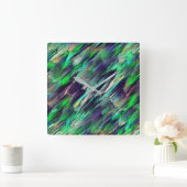 Vernichtete virtuelle, farbenfrohe Stalaktiten ode Quadratische Wanduhr (Zuhause)