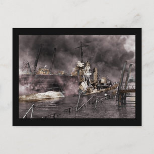 Vernichtung von Schiffen Postkarte