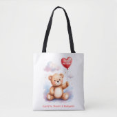 Verniedlichter Wasserfarben-Teddybär-Mama Tasche (Vorderseite)