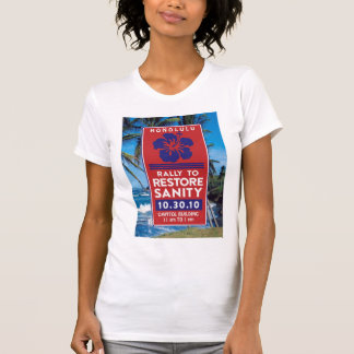 Vernunfts-Plakat mit Strand T-Shirt