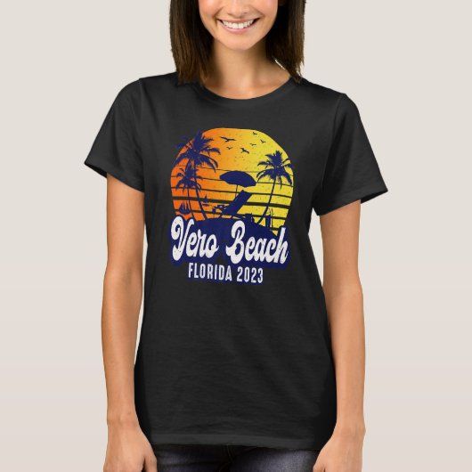Vero Beach 2023 Florida Sunset Beach Retro Premium T-Shirt (Vorderseite)