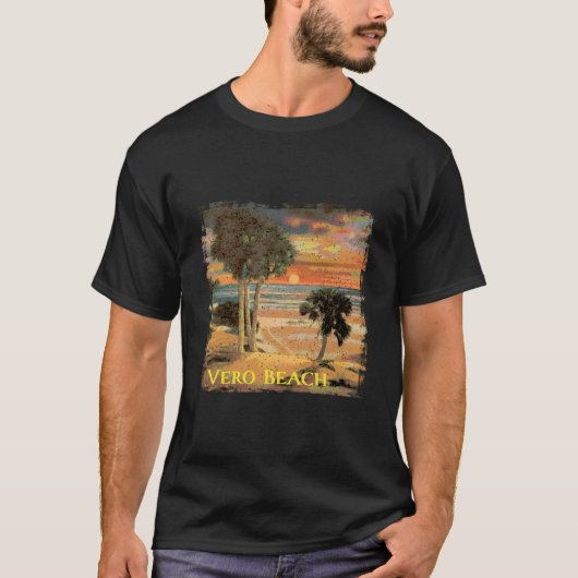 Vero Beach Fl Palm Tree Beach Style T-Shirt (Vorderseite)