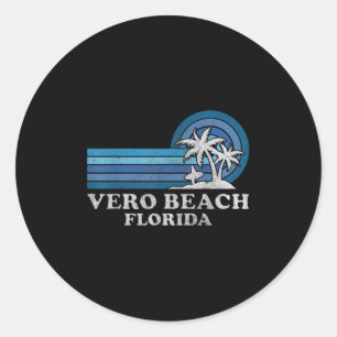Vero Beach Florida Familien Sommerurlaub Vintage Runder Aufkleber