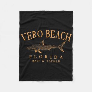 Vero Beach Florida Hai Retro gebogene Orange-Buchs Fleecedecke