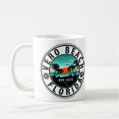 Vero Beach Florida Palm Tree Retro Sunset Kaffeetasse (Links)