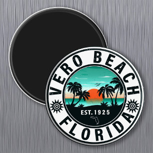 Vero Beach Florida Palme Retro-Sonnenuntergang-Sou Magnet