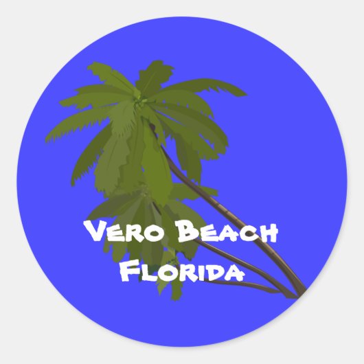 Vero Beach, Florida, Palmen Trecker Runder Aufkleber (Vorderseite)