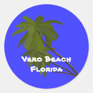 Vero Beach, Florida, Palmen Trecker Runder Aufkleber