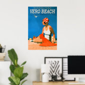 Vero Beach Florida Reise Repro Poster Strand Retro (Heimbüro)
