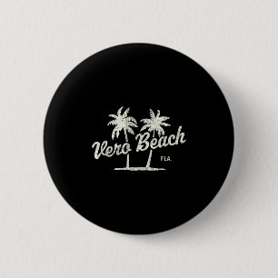Vero Beach Florida Retro 70er Jahre Palmen Grafik  Button
