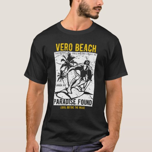 Vero Beach Florida Retro Distressed Style Souvenir T-Shirt (Vorderseite)