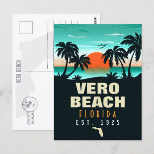 Vero Beach Florida Retro-Sonnenuntergang-Souvenirs Postkarte