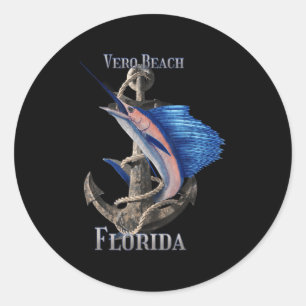 Vero Beach Florida Schwertfisch Marlin Ocean Fisch Runder Aufkleber
