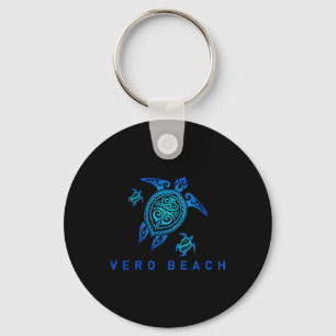 Vero Beach Florida Sea Blue Tribal Turtle Schlüsselanhänger