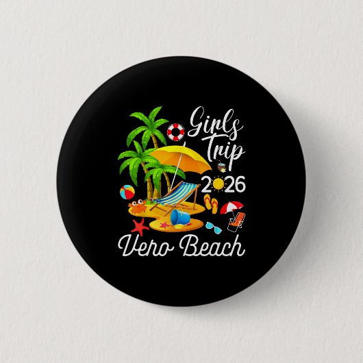 Vero Beach Florida Sommer Tropical Design Button (Vorderseite)