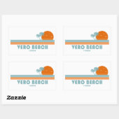Vero Beach Florida Sun Palm Trees Rechteckiger Aufkleber (Blatt)