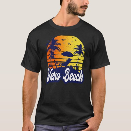 Vero Beach Florida Sunset Beach Retro Premium T-Shirt (Vorderseite)