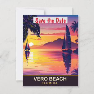 Vero Beach, Florida, Travel Postcard, Save The Date