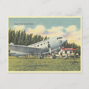 Vero Beach, Florida Vintage Flughafen und Flugzeug Postkarte