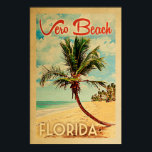 Vero Beach Poster Florida Vintag Palm Tree Beach<br><div class="desc">Vero Beach,  Florida Vintages Strandproster.</div>