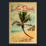 Vero Beach Poster Florida Vintag Palm Tree Beach<br><div class="desc">Vero Beach,  Florida Vintages Strandproster.</div>