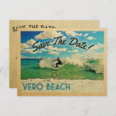Vero Beach Save the Date Florida Surfing Ankündigungspostkarte (Vorne/Hinten)