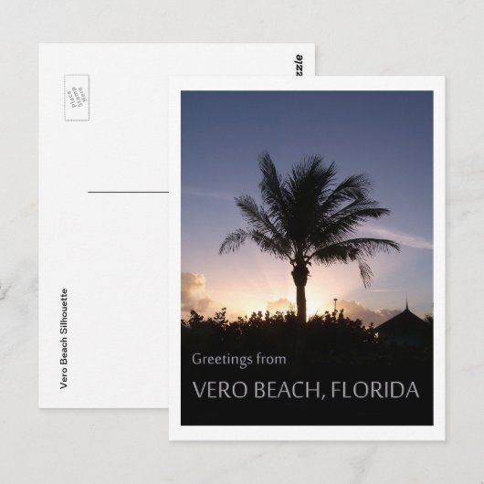 Vero Beach Silhouette Postkarte (Vorne/Hinten)