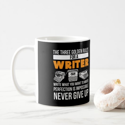 Veröffentlichter Autor: Die drei goldenen Regeln Kaffeetasse (Mit Donut)