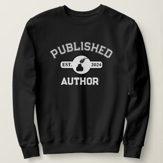 Veröffentlichter Niedlicher Quill Ink White Text Sweatshirt (Design vorne)
