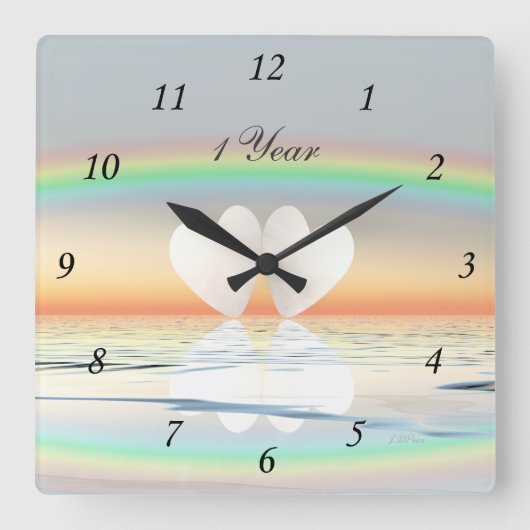 Veröffentlichung zum ersten Jahrestag Quadratische Wanduhr (Vorderseite)