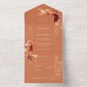 Verona Autumn Sunset Tracery Wedding All In One Einladung (Innen Boden)