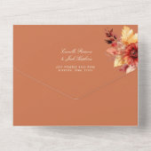 Verona Autumn Sunset Tracery Wedding All In One Einladung (Rückseite)