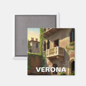 Verona Balcony Italien Reisen Magnet (Vorderseite/Rückseite)
