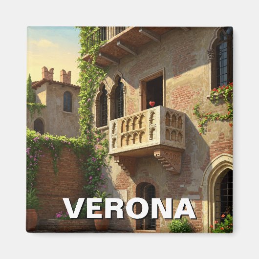 Verona Balcony Italien Reisen Magnet (Vorne)