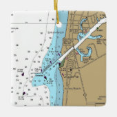 Verona Beach Lake Oneida Chart Keramikornament (Vorderseite)