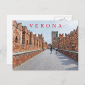 Verona Castelvecchio Brücken Aussichtskarte Postkarte (Vorne/Hinten)