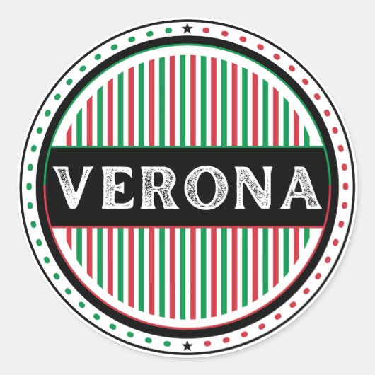 Verona City Pride Emblem – Italian Identity Runder Aufkleber (Vorderseite)