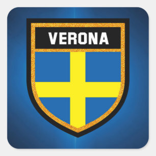 Verona-Flagge Quadratischer Aufkleber