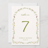 VERONA Frame Wedding Tischnummer Card (Rückseite)