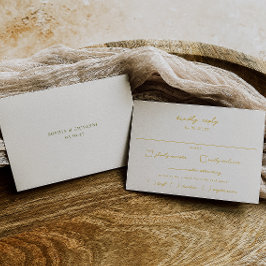 VERONA Gelborange Etage Hochzeit RSVP Karte