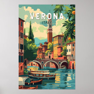 Verona Italien Reise Kunst Vintage Poster