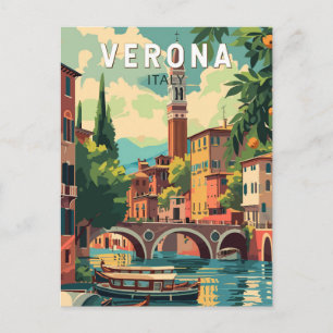 Verona Italien Reise Kunst Vintage Postkarte