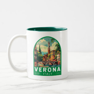 Verona Italien Reise Kunst Vintage Zweifarbige Tasse
